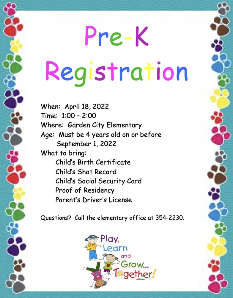Pre K Registration Information
