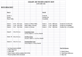 Grady JH Boys Tournament Bracket