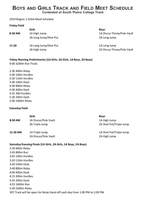 Region I-1A Track Schedule