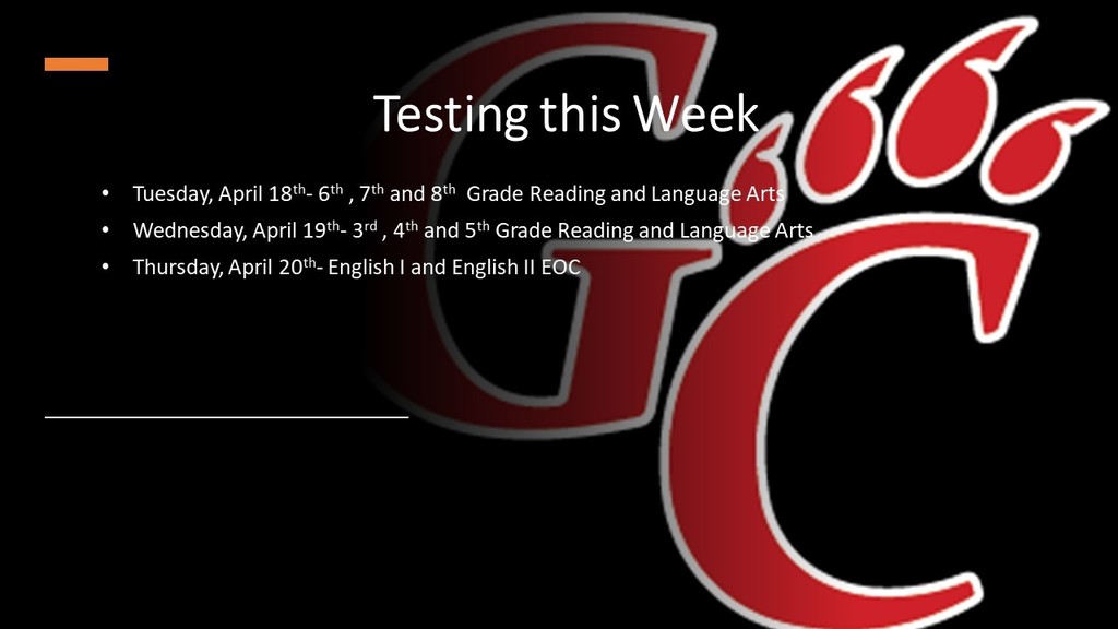 testing this week